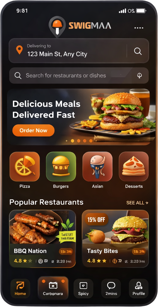 Swigmaa Mobile App Screen